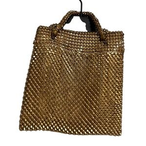 Vintage Whiting & Davis gold bag 4” by 4”